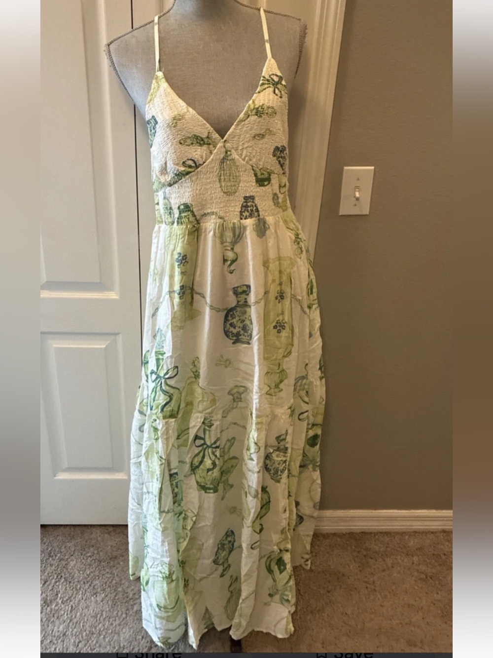 Urban outfitters Kimchi Blue Renee Smocked Tiered Maxi Dress small